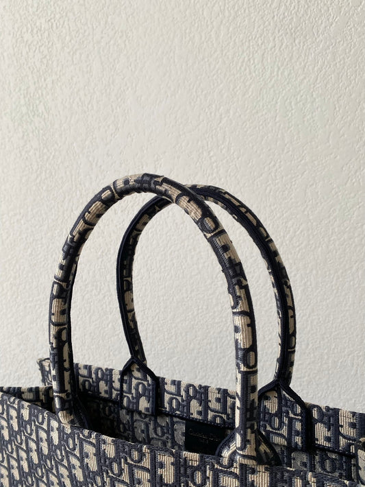 cd large book tote 42cm oblique embroidery calfskin