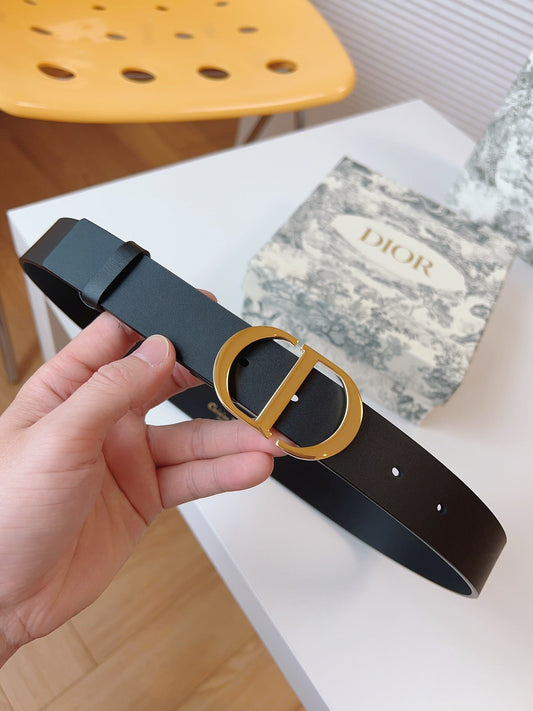 DIOR 25S BELT 30 MM IN BLACK CALFSKIN 613180