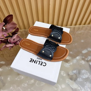 Celine 26 Triomphe Slide Sandals Leather 749443