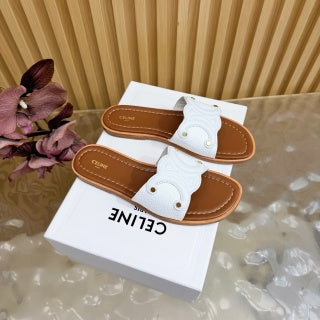 Celine 26 Triomphe Slide Sandals Leather 749443