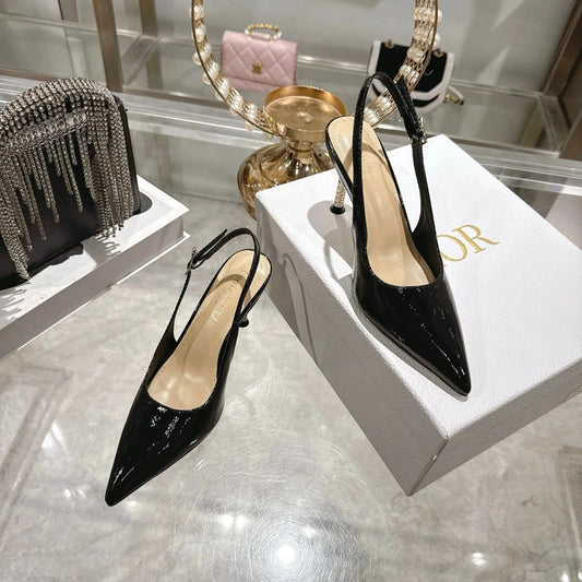 CD 26 Slingback 80 Black Beige Patent Leather 679853