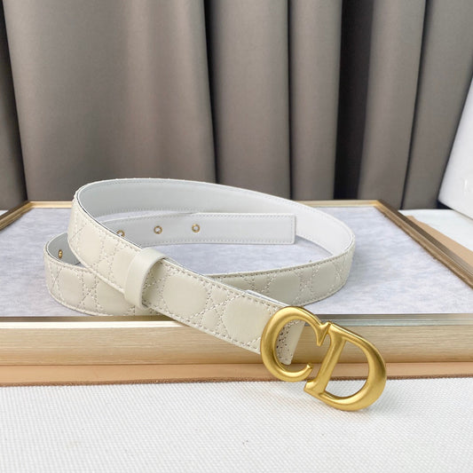 DIOR 25S BELT 30 MM IN CREAM WHITE CALFSKIN 564808