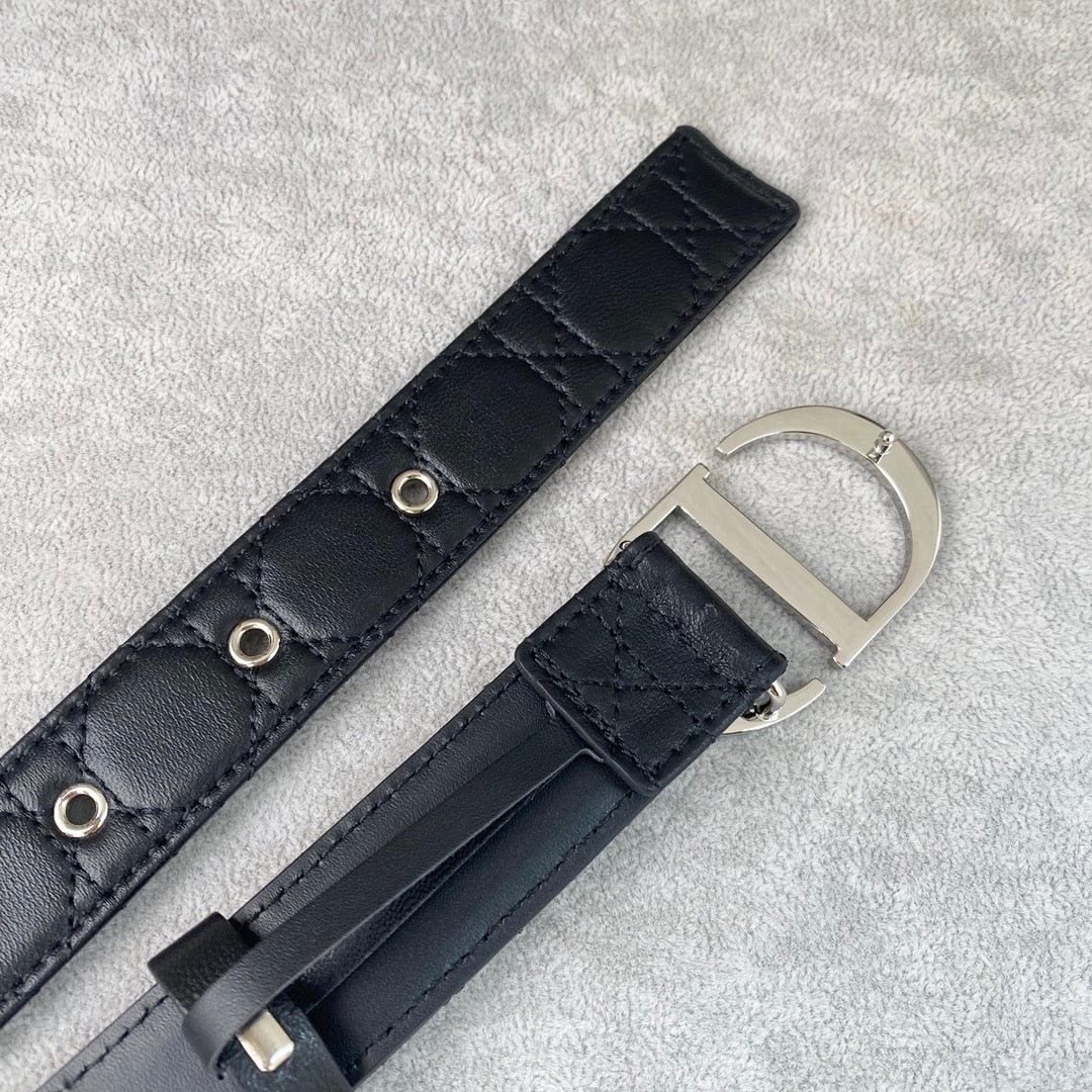 DIOR 25S BELT 30 MM IN BLACK CALFSKIN 564812