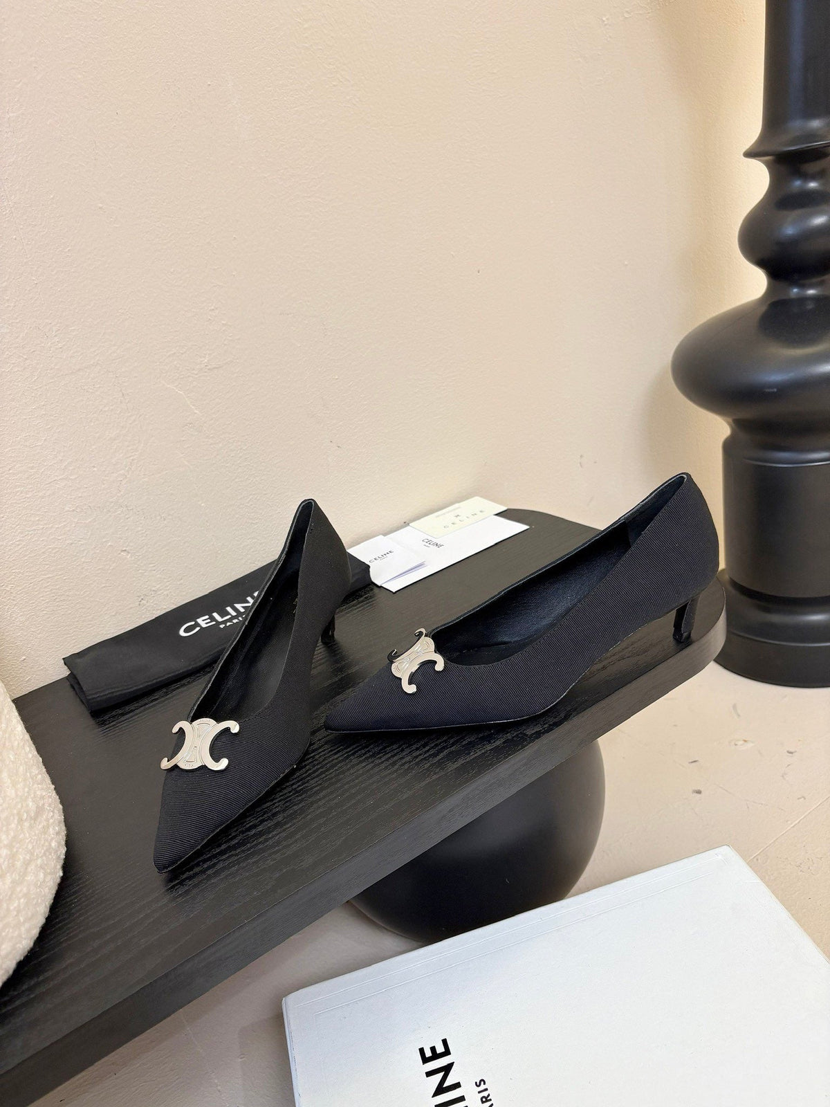 CELINE Pump Black Fabric 235702