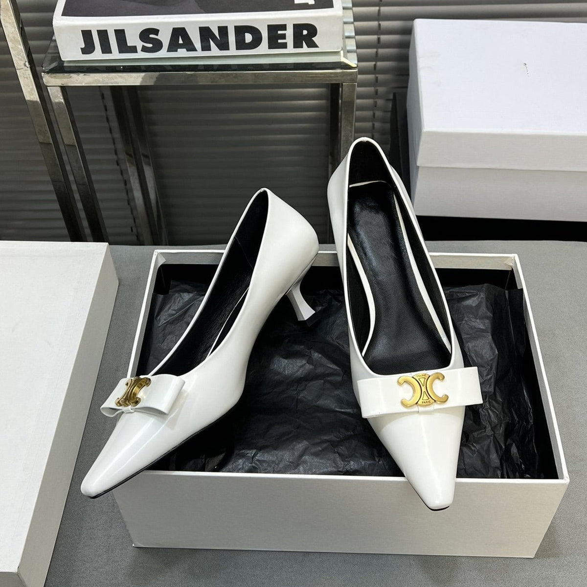 cl pumps 50 white calfskin