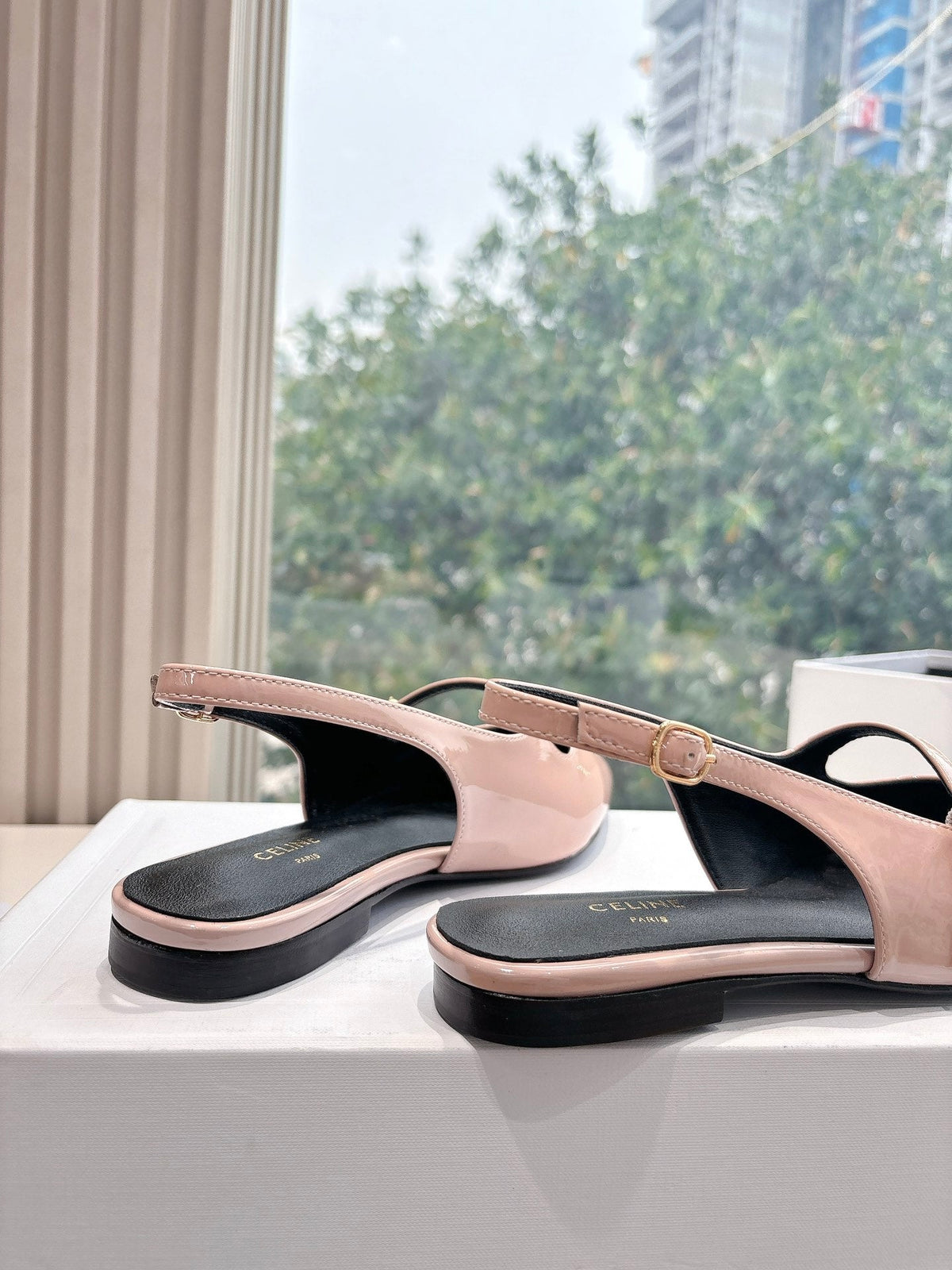 CELINE Slingback Pink Patent Leather 285951