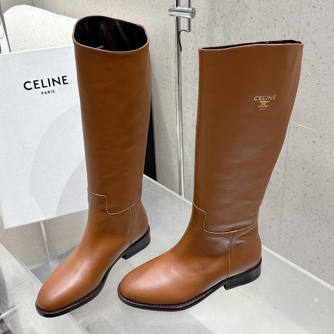 Celine 25 Boot Brown Cowhide 554198
