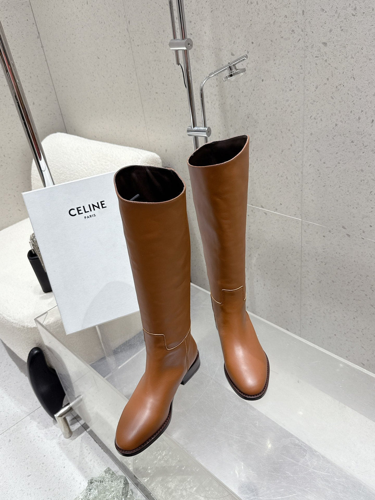 Celine 25 Boot Brown Cowhide 554198