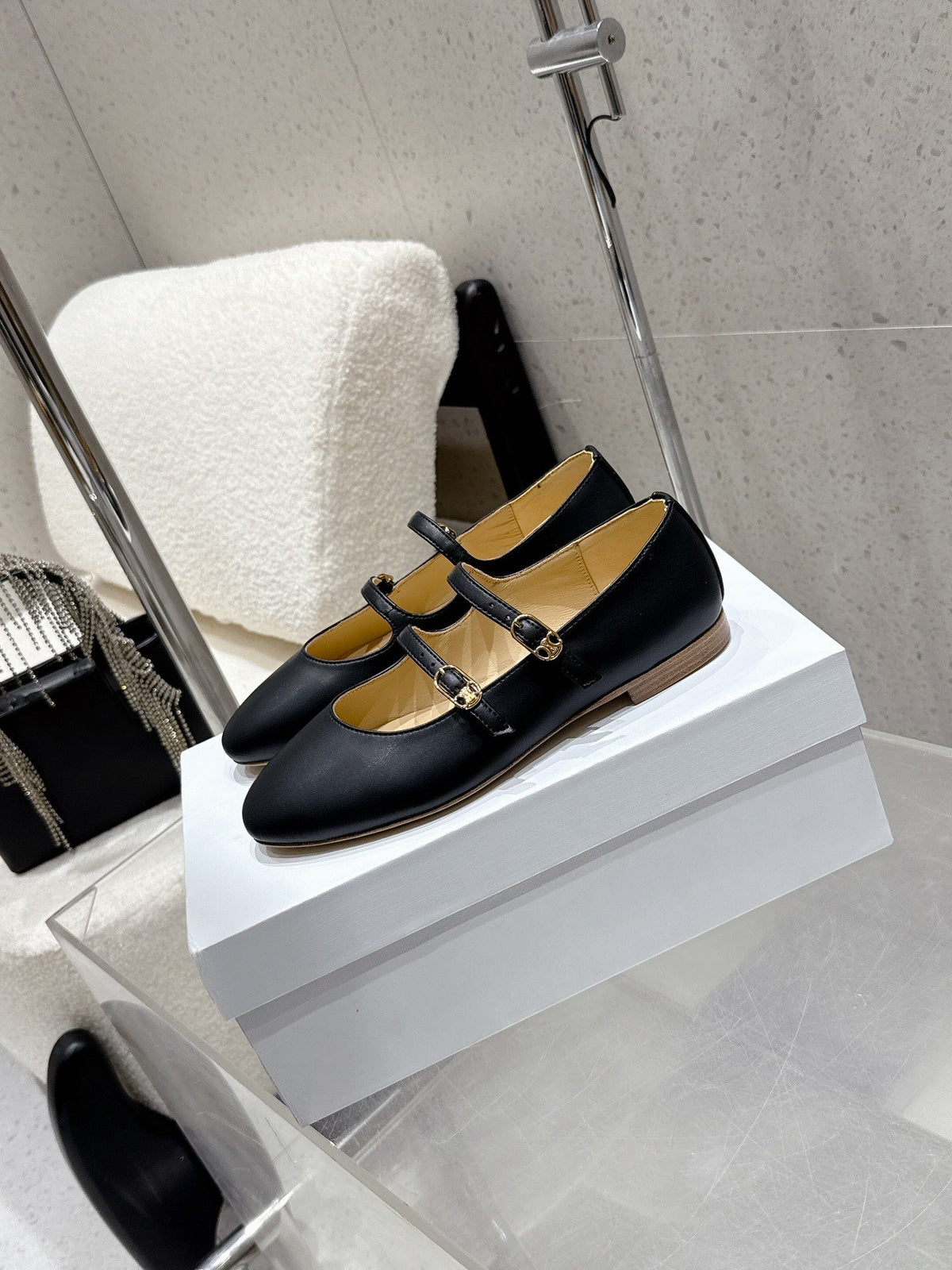 Celine 25 Ballet Flat Black Cowhide 554203