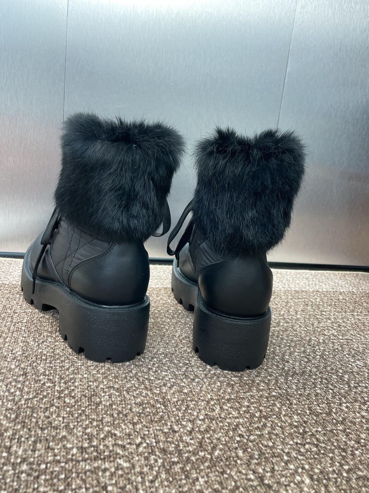 CD D-Majo Ankle Boots Black Wool Sheepskin 524174