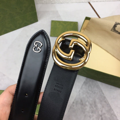 GC BELT GOLD BUCKLE BACK LEATHER 4.0CM