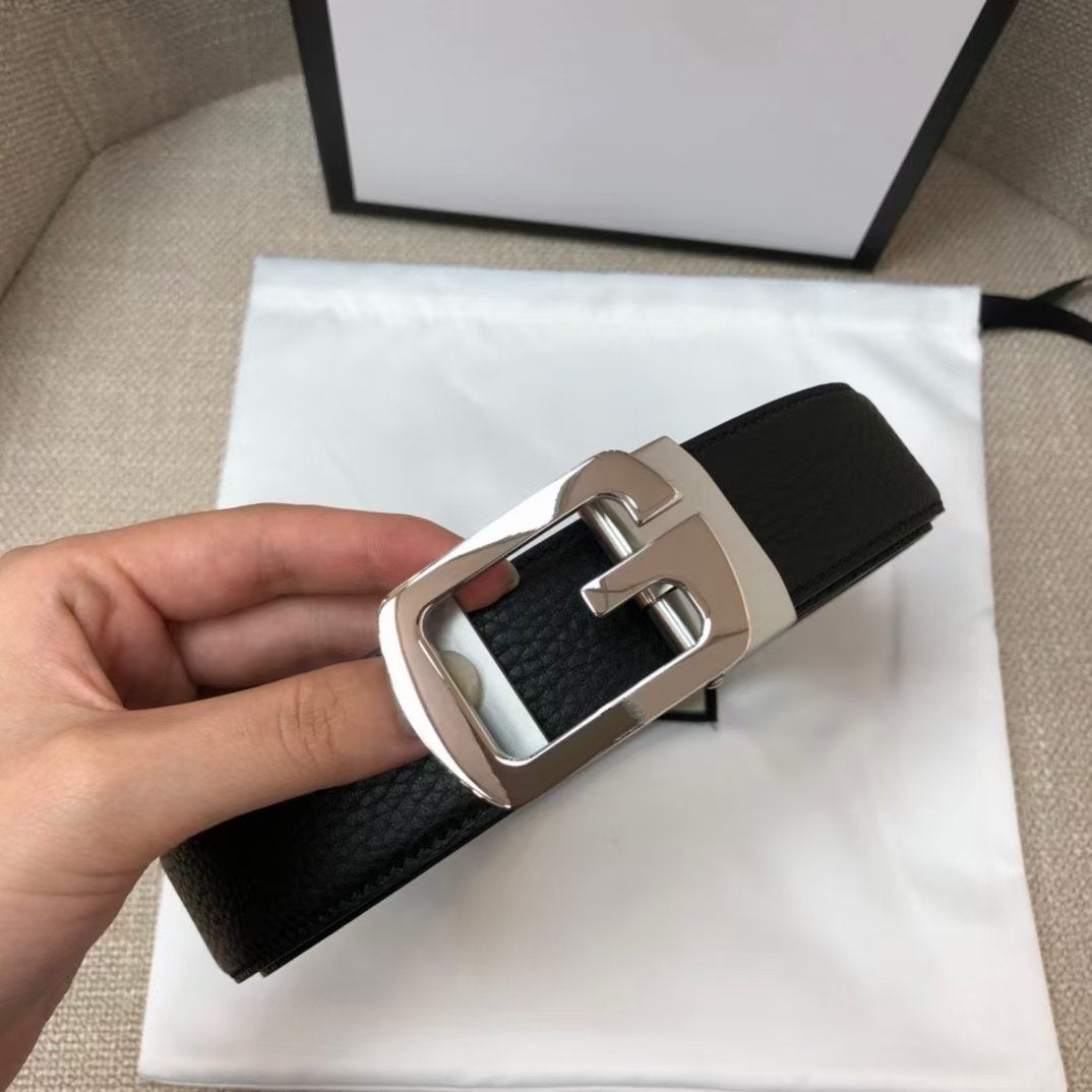 GC 35MM BELT STEEL BUCKLE WRINKLED LEATHER