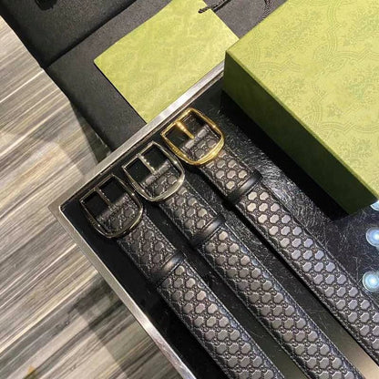 GC BELT G BUCKLE DELICATE PATTERN LEATHER 4.0CM