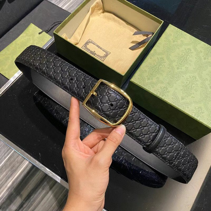 GC BELT G BUCKLE DELICATE PATTERN LEATHER 4.0CM