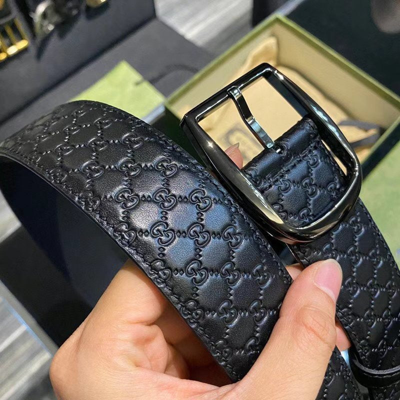 GC BELT G BUCKLE DELICATE PATTERN LEATHER 4.0CM
