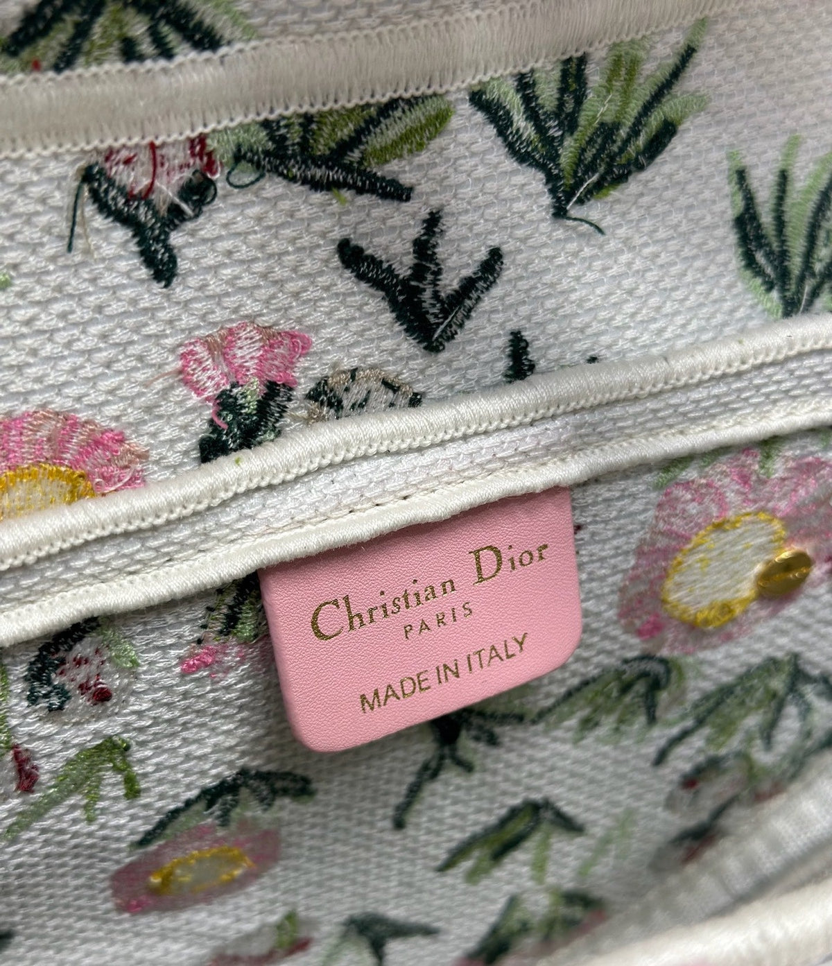 CD Saddle Bag 25.5cm White Floral in Denim 288054
