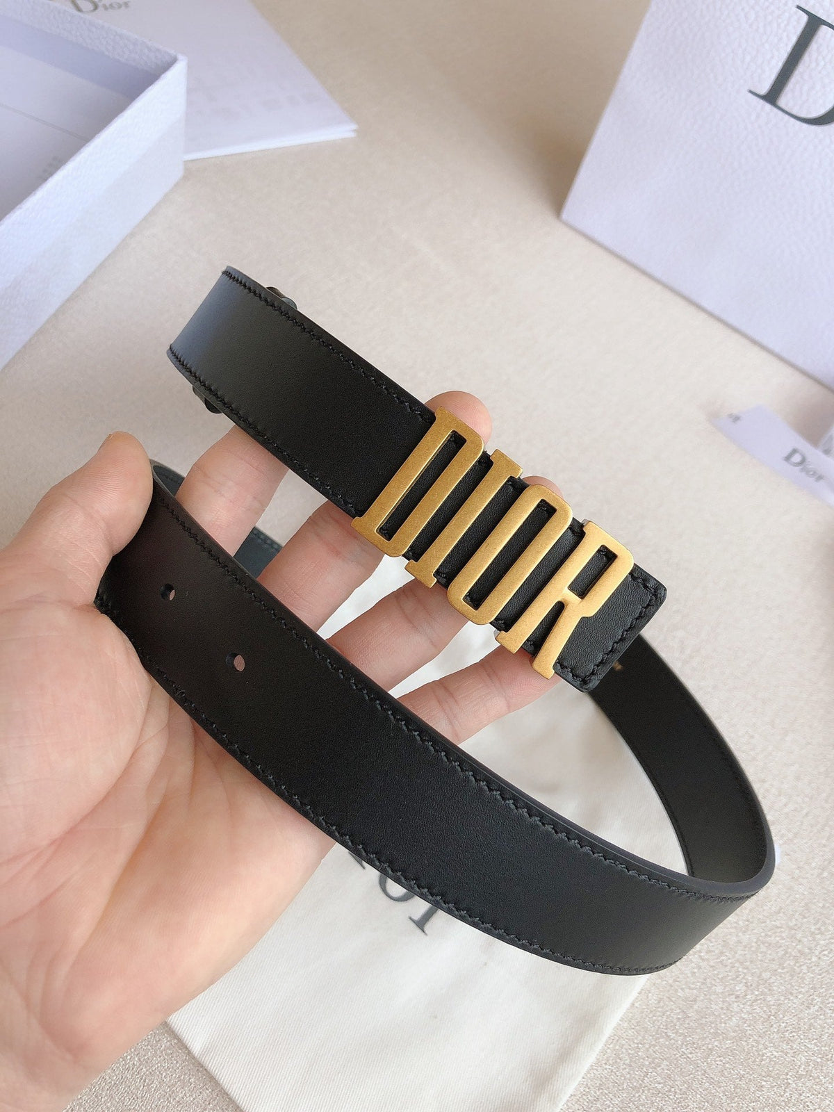 DIOR 25S BELT 30 MM IN BLACK CALFSKIN 613179