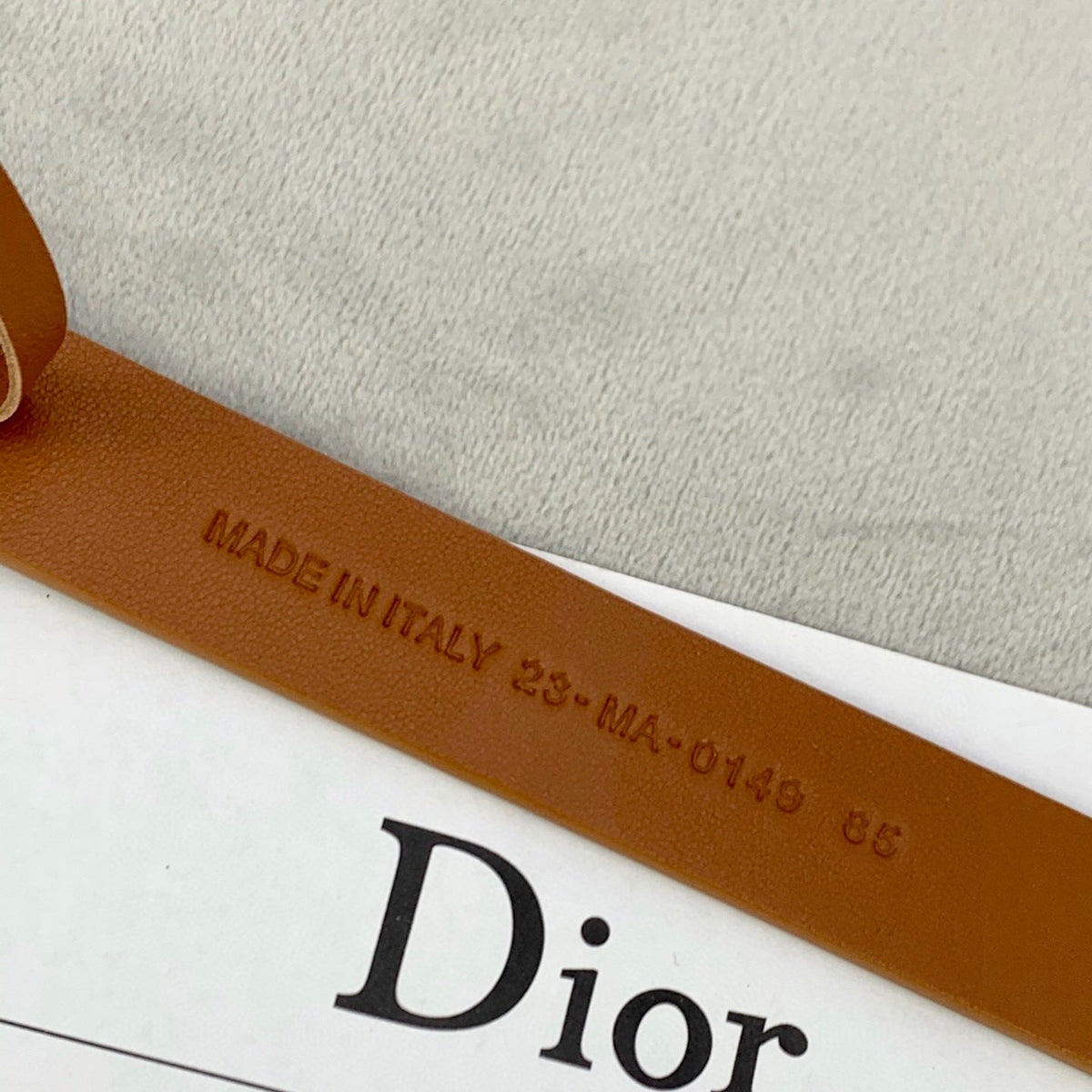 DIOR 25S BELT 20 MM IN BROWN CALFSKIN WITH SILVER HARDWARE 590779