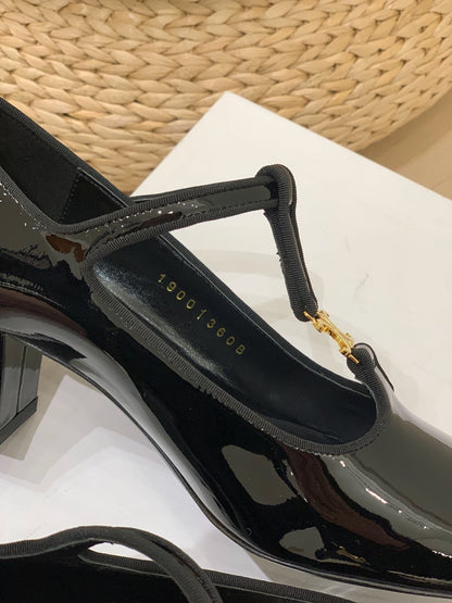 Celine Mary Jane Black Patent Leather 237236