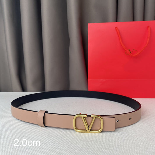 VALENTINO REVERSIBLE VLOGO SIGNATURE BELT IN GLOSSY BEIGE BLACK CALFSKIN GHW 20 MM
