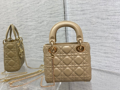 mini lady 17 camel lambskin
