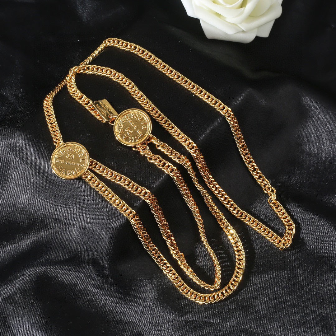 CHANEL 25S CHAIN BELT IN GOLD METALLIC 614473