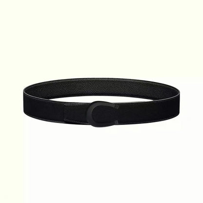 HERMES LUCK BELT BUCKLE & REVERSIBLE BLACK LEATHER STRAP 38MM BLACK HARDWARE