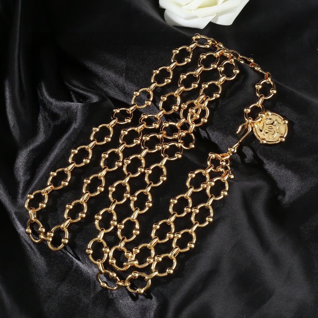 CHANEL 25S CHAIN BELT IN GOLD METAL 615891