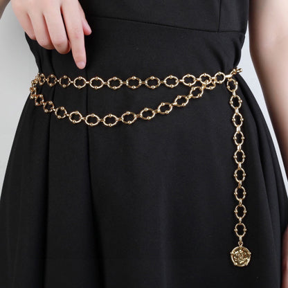 CHANEL 25S CHAIN BELT IN GOLD METAL 615891