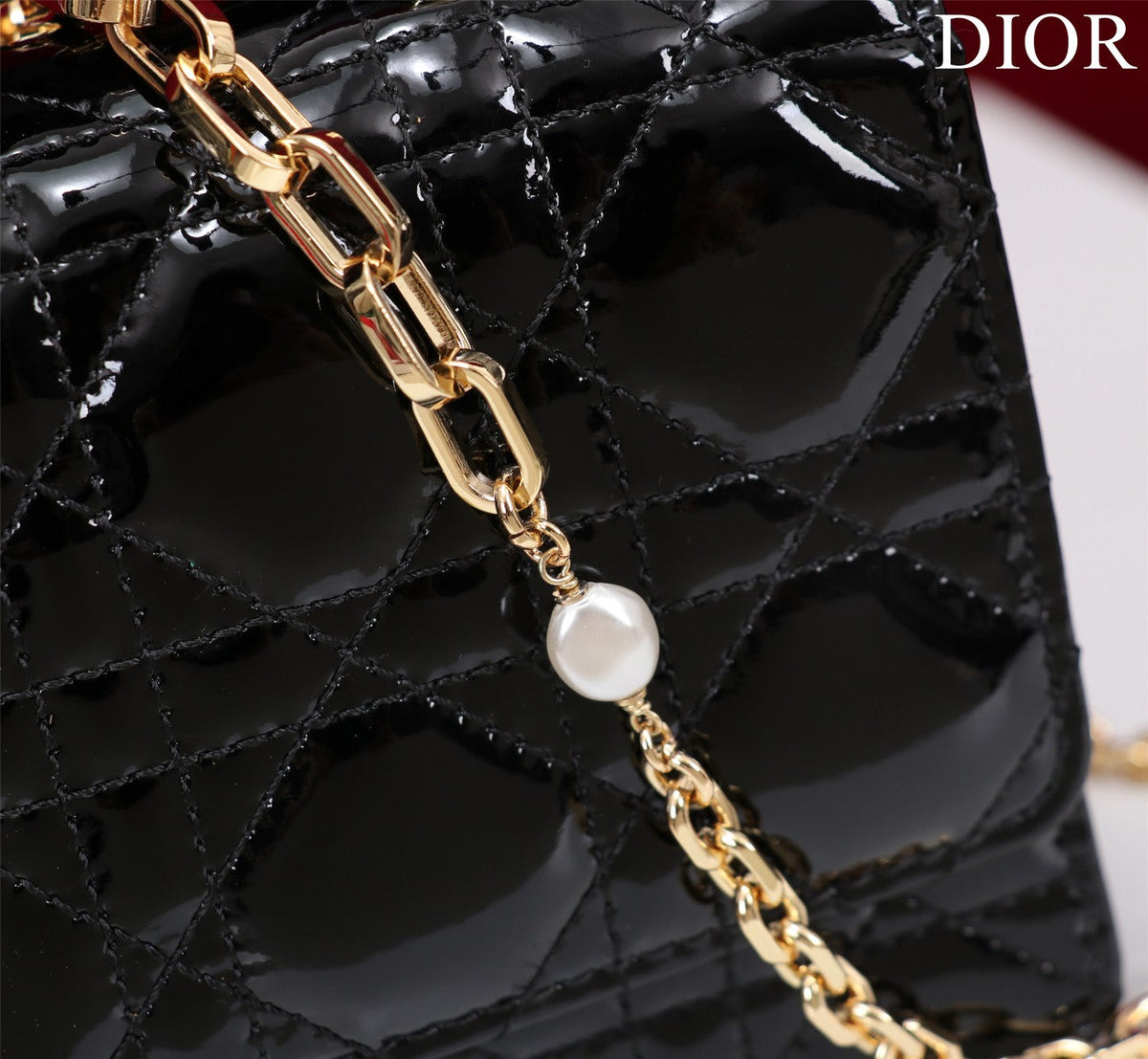 my cd mini 21 black patent calfskin