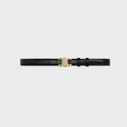 CELINE Medium Triomphe Belt 25mm Black Calfskin Ghw