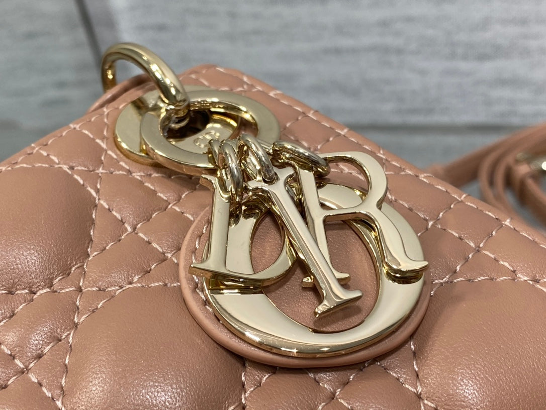 micro lady 12 pinkish brown lambskin ghw