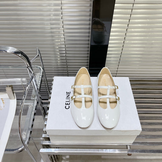 FLAT SANDALS WITH DOUBLE STRAP-DESIGN LEATHER WHITE