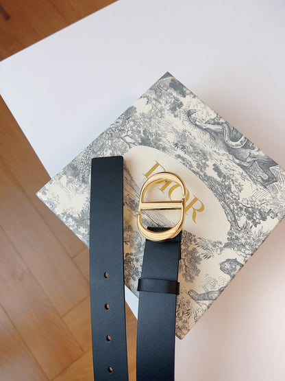 DIOR 25S BELT 30 MM IN BLACK CALFSKIN 613180