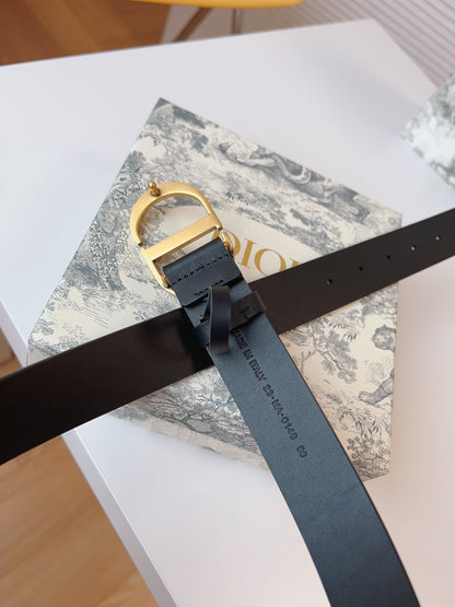 DIOR 25S BELT 30 MM IN BLACK CALFSKIN 613181