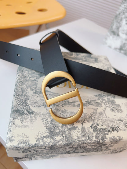 DIOR 25S BELT 30 MM IN BLACK CALFSKIN 613181