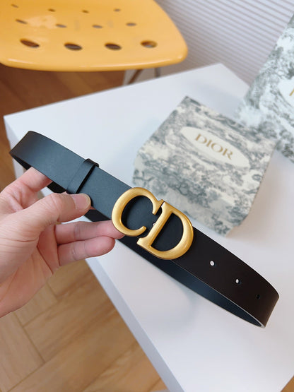 DIOR 25S BELT 30 MM IN BLACK CALFSKIN 613182