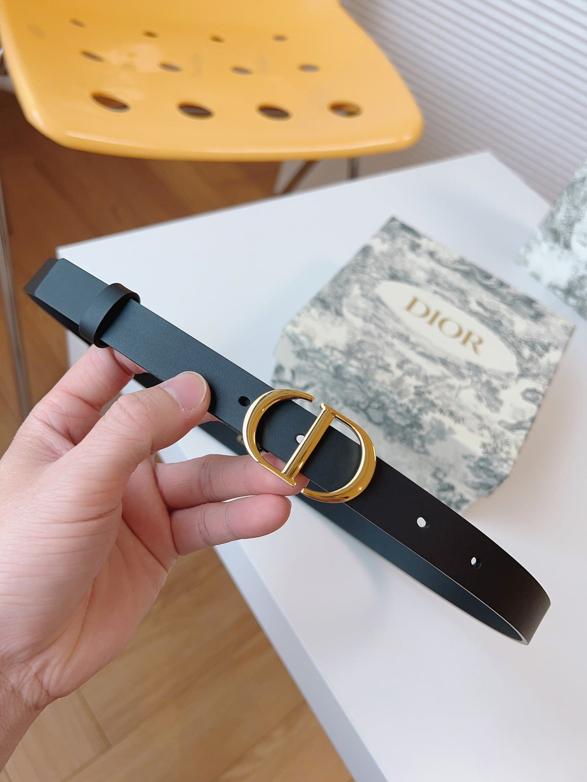 DIOR 25S BELT 20 MM IN BLACK CALFSKIN 613183