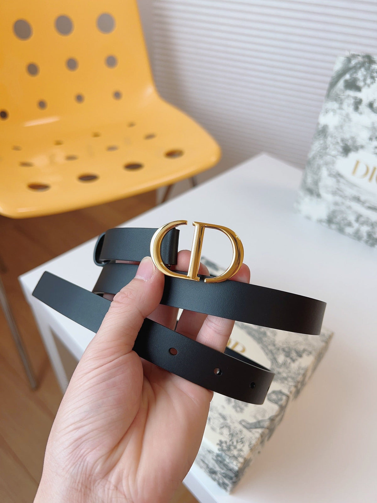 DIOR 25S BELT 20 MM IN BLACK CALFSKIN 613183