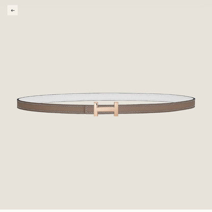 HERMES FOCUS BUCKLE & REVERSIBLE PEANUT BROWN AND WHITE LEATHER STRAP 13MM COPPER HARDWARE