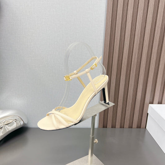 CUIR TRIOMPHE SANDAL IN LAMBSKIN YELLOW CREAM