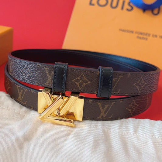 LOUIS VUITTON LV GO-14 20MM BELT IN BROWN MONOGRAM CALFSKIN GOLD HARDWARE