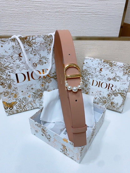 DIOR 25S BELT 30 MM IN DUSTY PINK CALFSKIN 586581