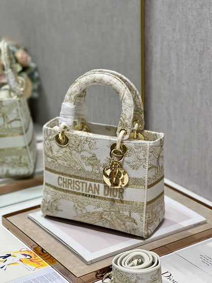 CD Golden Magpie 24 Lady Dior Bag Canvas 336736