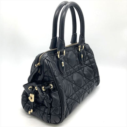 Dior Handbag Leather Black Gold Hardware Cannage