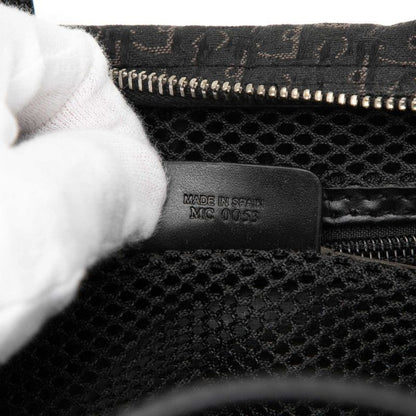 Dior Trotter Mini Handbag Cosmetic Pouch Black Canvas Leather