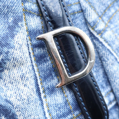 Dior Double Saddle Bag Navy Denim Canvas