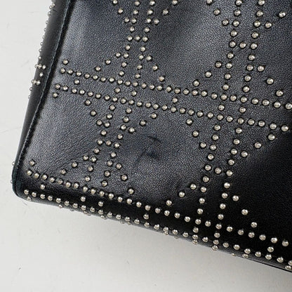 Dior Lady Studs Cannage Handbag Leather Black