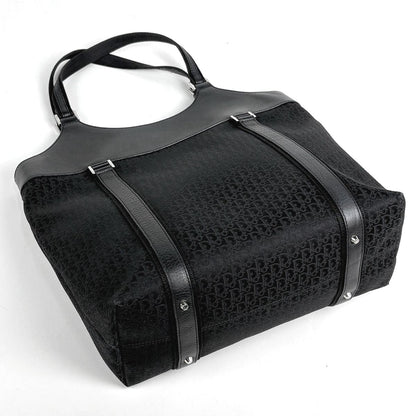 Dior Street Chic Handbag Logo Trotter Pattern Canvas Black