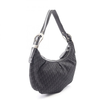 Dior Shoulder Bag Black Canvas Leather Trotter